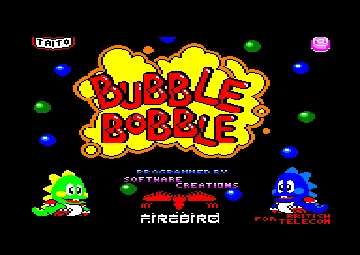 Bubble Bobble (UK) (1987) (Trainer) screen shot title